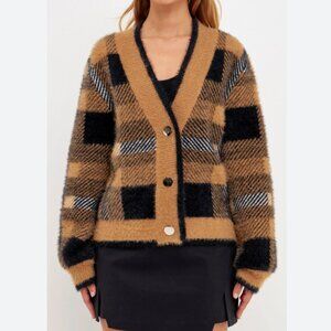 Checkered Plaid Cardigan